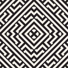 Maze Tangled Lines Contemporary Graphic. Abstract Geometric Background Design. Vector Seamless Pattern.