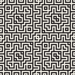 Maze Tangled Lines Contemporary Graphic. Abstract Geometric Background Design. Vector Seamless Pattern.