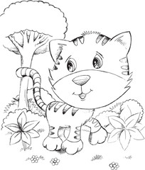 Tiger Doodle Vector Illustration Art