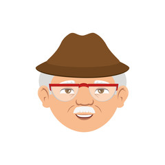 grandfather avatar character icon vector illustration design