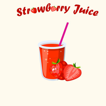 Vector strawberry juice