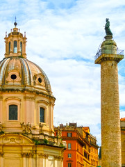 Marco Aurelio column in Piazza Colonna in Rome, Italy