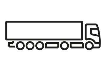 Vehicle Icons: European Truck Semitrailer. Vector. - obrazy, fototapety, plakaty