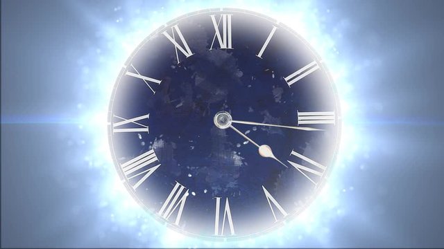 Space and time. Fast moving clock with lots of particles