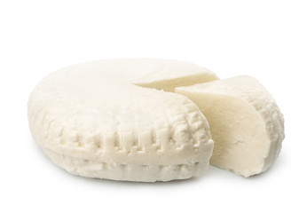 Fresh brined cheese wheel