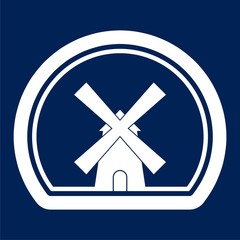 Traditional old windmill building icon