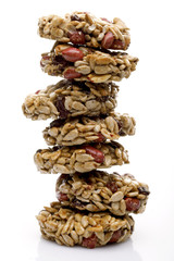 Useful delicacy. Nuts and seeds close-up on a white background