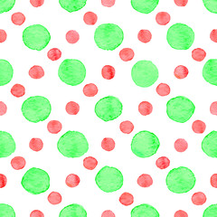 Seamless watercolor dots pattern