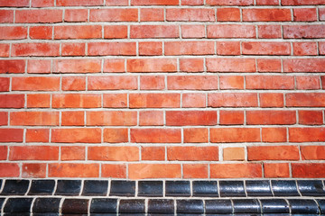 Picture of red brick wall, texture or background