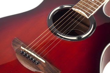 Obraz premium acoustic guitar on white background