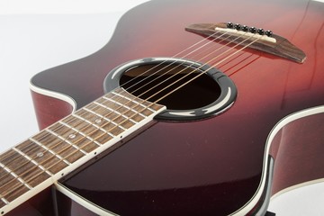Fototapeta premium acoustic guitar on white background