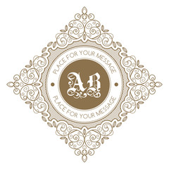 Vintage monogram frame