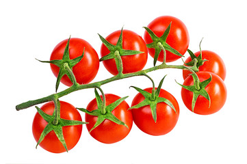 Cherry tomatoes isolated on a white