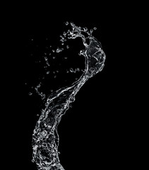 water splash isolate on black background