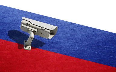 Surveillance Camera on flag of Russia