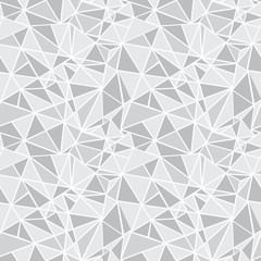 Vector Silver Grey Geometric Mosaic Triangles Repeat Seamless Pattern Background. Can Be Used For Fabric, Wallpaper, Stationery, Packaging.