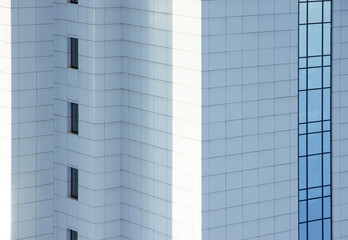 Obraz premium end of business center of panels and glass