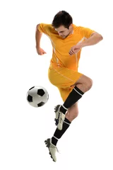 Foto op Plexiglas Soccer Player Performing Back Kick © R. Gino Santa Maria