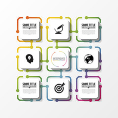 Infographic design with white rectangle squares. Vector