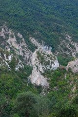 Fototapeta na wymiar Mountain Ozren and the canyon of the river Moravica, near the spa town of Sokobanja.