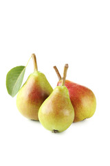 Ripe pears isolated on a white