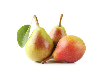 Ripe pears isolated on a white