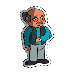 Grandfather adult elder cartoon icon vector illustration graphic design