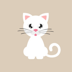 cartoon white cat 