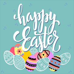 Fototapeta premium Happy easter greeting card