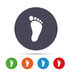 Child footprint sign icon. Barefoot .