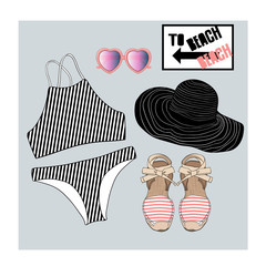 Bikini vector set illustration