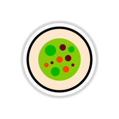 sushi roll piece, japanese food. Sushi roll with rice, vector icon sticker