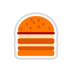 double cheeseburger, hamburger icon, burger vector sticker