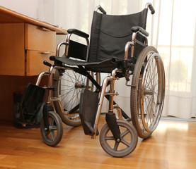 Fototapeta na wymiar wheelchairs to disabled people in a bedroom