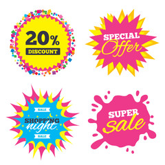 20 percent discount sign icon. Sale symbol.