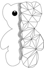 half-triangle plush bear