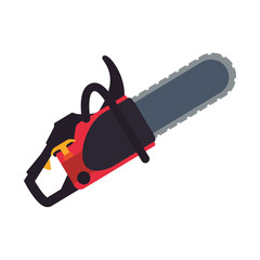 chainsaw carpentry tool vector icon illustration graphic design