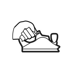 hand metal smoothing plane carpentry tool vector icon illustration