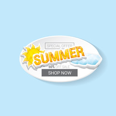 vector summer sale template banner.
