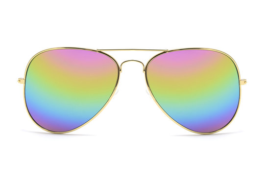 Sunglasses in an iron frame with gradient glass isolated on white