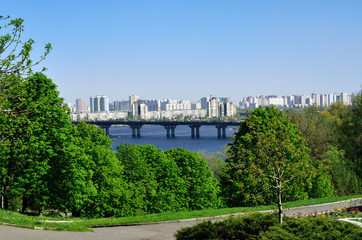 Landscape of the city of Kiev bird's eye view