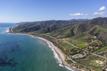 Fototapeta na wymiar Nichols Canyon County Beach Aerial Malibu California