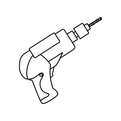 electric drill carpentry tool vector icon illustration graphic design