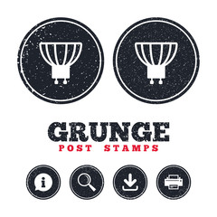 Light bulb icon. Lamp GU10 socket symbol.