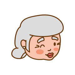grandmother elder head vector icon illustration graphic design