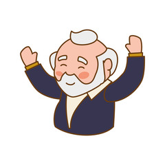 adult male avatar elder vector icon illustration