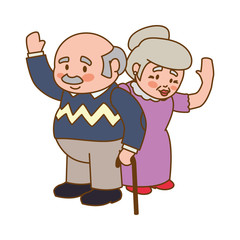 couple elder adults gesture vector icon illustration graphic design