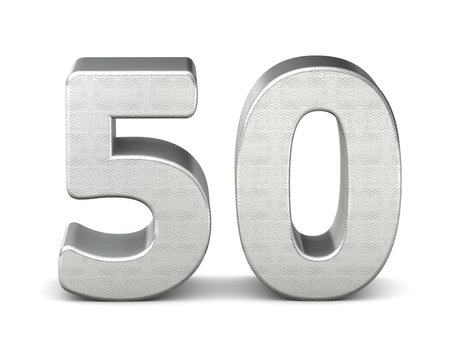 50 zahl silber 3d number silver struktur