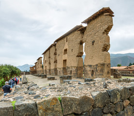 Ruin of the Temple of Wiraqocha Raqchi. Temple of Viraqocha at Chacha - Peru, South America