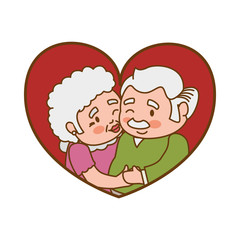 couple elder heart kiss vector icon illustration graphic design